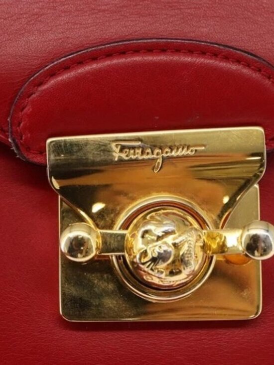 Salvatore Ferragamo Backpack Leather Red Gold Auth 150428 main image 11